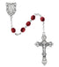 R391-GAG Dark Red Glass January Rosary Boxed - McVan