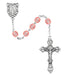 R391-RSG Pink Glass October Rosary Boxed - McVan