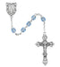 R391-ZRG Light Blue Glass December Rosary Boxed - McVan