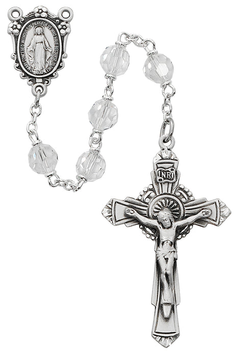 R400LF Crystal Tin Cut Rosary Boxed - McVan