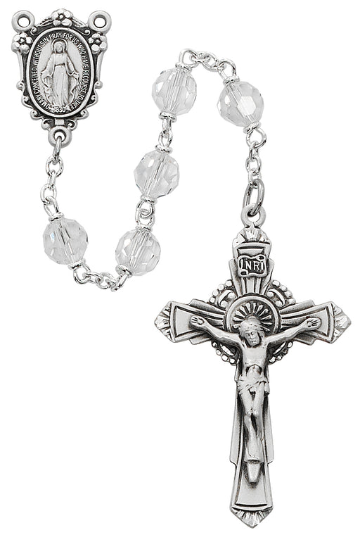 R400LF Crystal Tin Cut Rosary Boxed - McVan