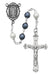 R418DF Blue and  White Pearl like  Rosary Boxed - McVan