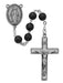 R434F Black Round Wood Rosary Boxed - McVan