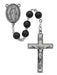 R434LF Black Round Wood Rosary Boxed - McVan