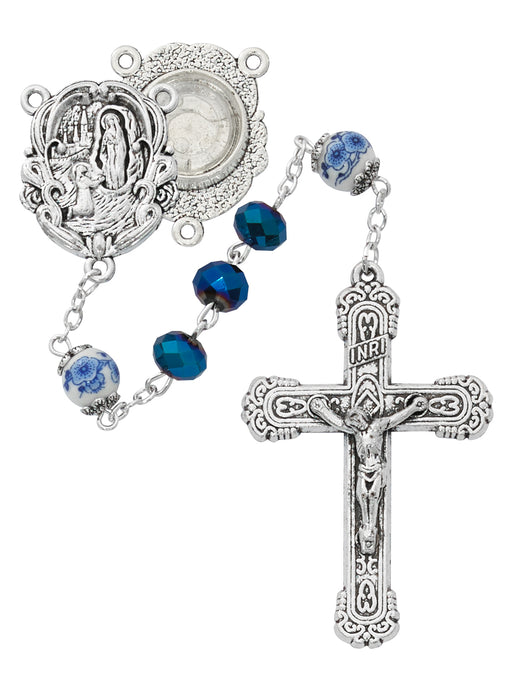 R474F Lourdes Metallic Rosary Boxed - McVan