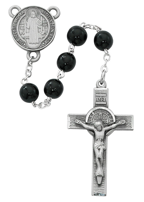 R545DF Black Wood St Benedict Rosary Boxed - McVan