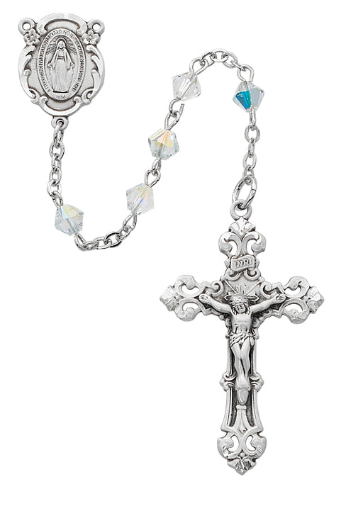 R549LF Crystal Swarovski Bead Rosary Boxed - McVan