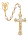 R563HF Pearl like  Holy Mass Crucifix Rosary Boxed - McVan