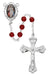 R595RF Dark Red Divine Mercy Rosary Boxed. - McVan