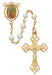 R596HF Pearl like  Glass Guadalupe Rosary Boxed - McVan