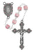 R606DF Pink Capped Glass Rosary Boxed - McVan
