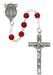 R616DF Dark Red Crystal Rosary Boxed - McVan