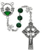 R650F Green Shamrock Claddagh Rosary Boxed - McVan