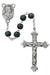R713DF Black Wood Scared Heart Rosary Boxed - McVan
