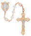 R748F Crystal Rose Gold Guadalupe Rosary Boxed - McVan