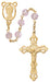R789HF Rose Crystal Gold Rosary Boxed - McVan