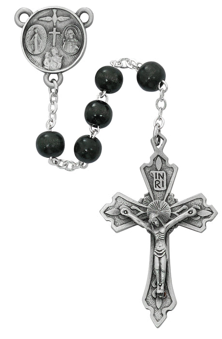 R875F Black wood Rosary Boxed - McVan