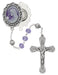R882F Violet Cameo Rosary Boxed - McVan