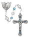 R891F Crystal and Aqua Flower Fatima Rosary - McVan