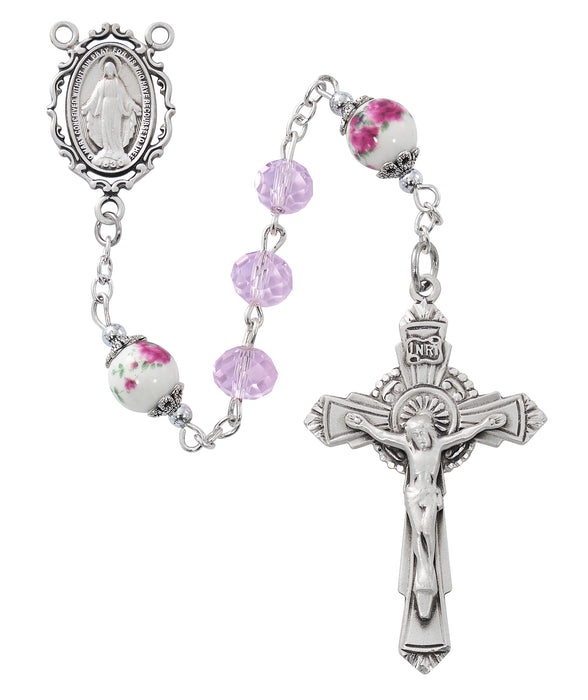 R905LF Pink St. Therese Rosary Boxed - McVan