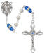 R917BLKF Pearl and Saphire Rosary with Zinc Center and Crucifixed - McVan