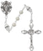 R917CRKF Pearl and Crystal Rosary with Zinc Center and Crucifixed - McVan