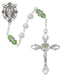 R917PEKF Pearl and Peridot Rosary with Zinc Center and Crucifixed - McVan