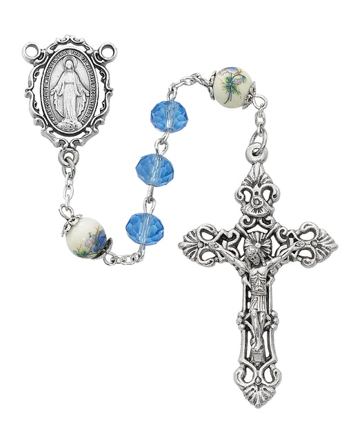 R918F Blue Miraculous Rosary Boxed - McVan