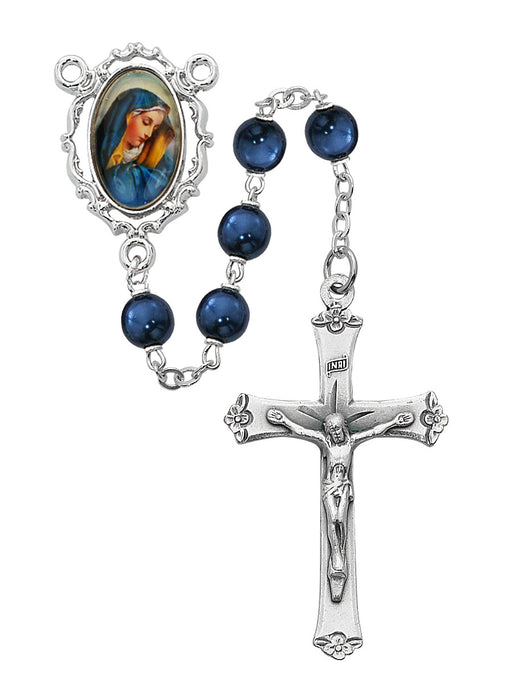 R921F Blue Our Lady of Sorrows Rosary Boxed - McVan