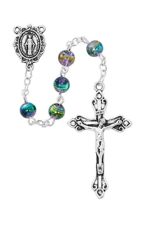 R939F PURPLE MULTI-COLOR ROSARY DELUXE GIFT BOX - McVan