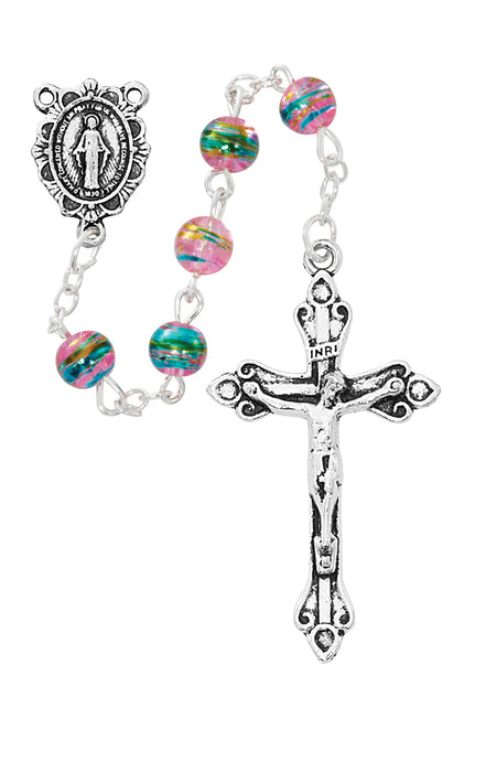 R941F PINK MULTI-COLOR ROSARY DELUXE GIFT BOX - McVan