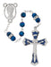 R976F METALLIC BLUE CRYSTAL ROSARY DELUXE BOX - McVan