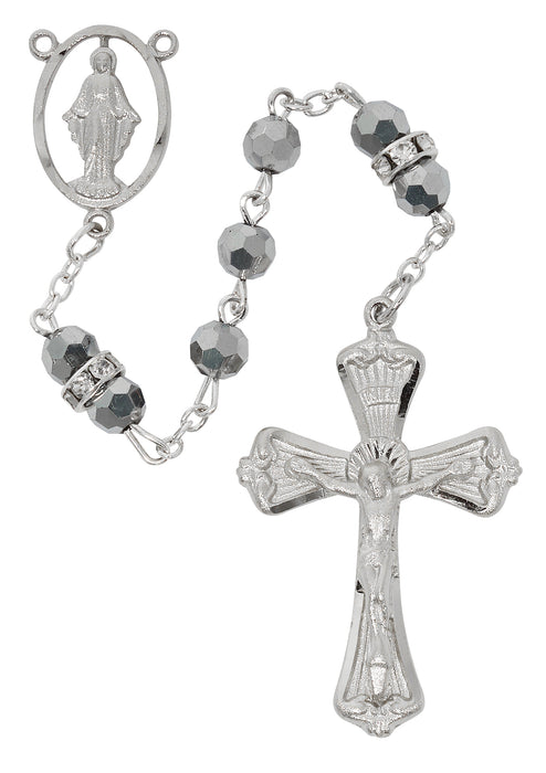 R977F METALLIC CRYSTAL LABRADOR ROSARY DELUXE BOX - McVan