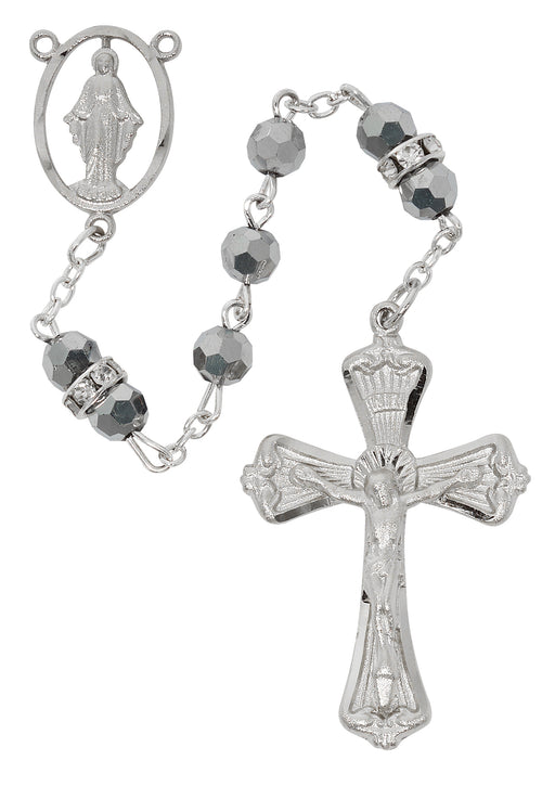 R977F METALLIC CRYSTAL LABRADOR ROSARY DELUXE BOX - McVan