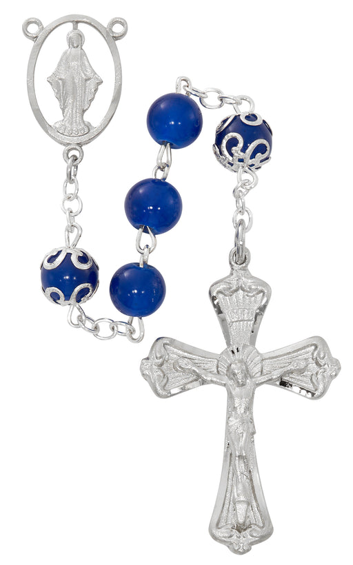 R988RF BLUE ROSARY DELUXE BOXED - McVan