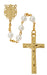 R989HF GOLD PEARL ROSARY DELUXE BOXED - McVan