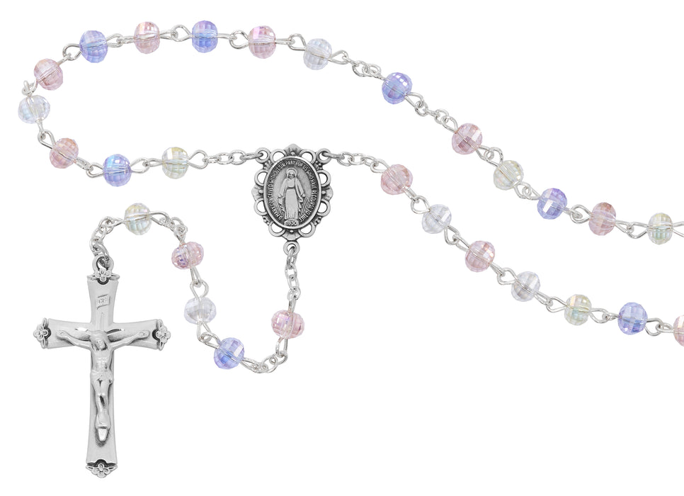 R998LF TIN-CUT CRYSTAL ROSARY DELUXE BOX - McVan