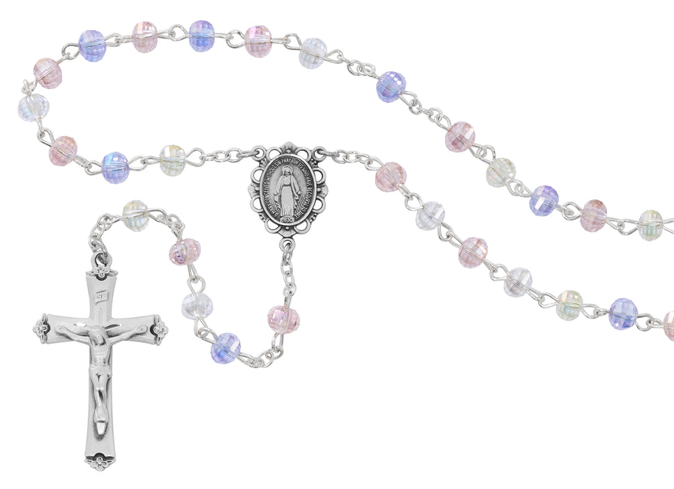 R998RF TIN-CUT CRYSTAL ROSARY DELUXE BOX - McVan