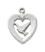 RC638 Rhodium  Heart with Dove Pendant - McVan