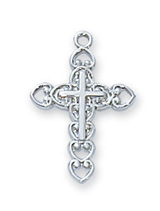 RC8002 Rhodium  Cross Pendant - McVan
