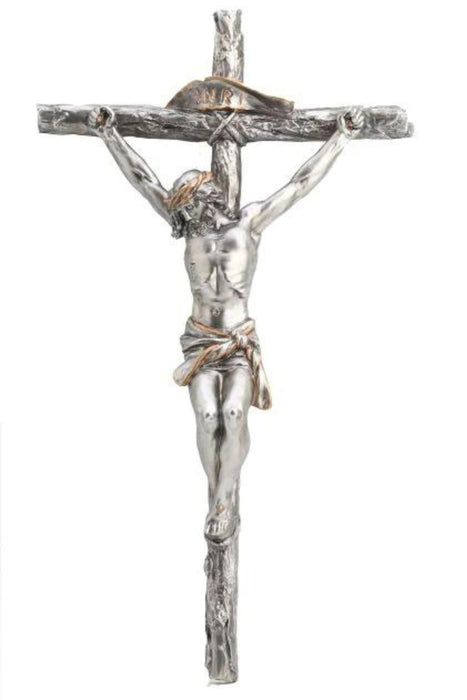 SR-72690-PE Crucifix in Pewter Style 16"