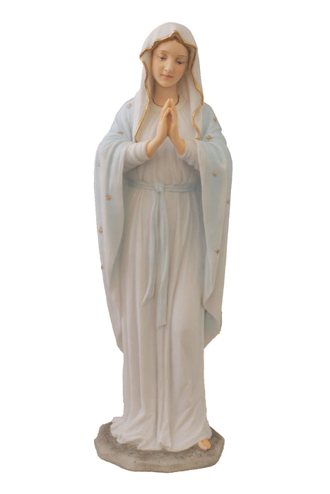 SR-74504-WG Praying Virgin in White with Gold 11.75"