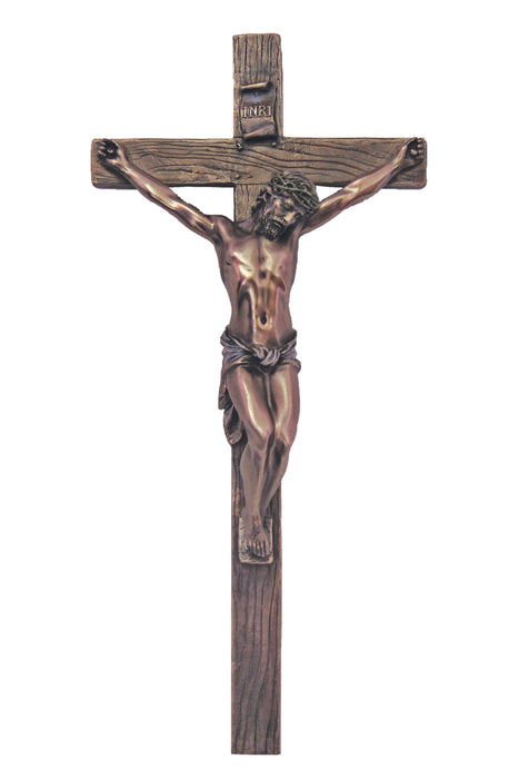 SR-75596 Crucifix in Cold Cast Bronze 13"