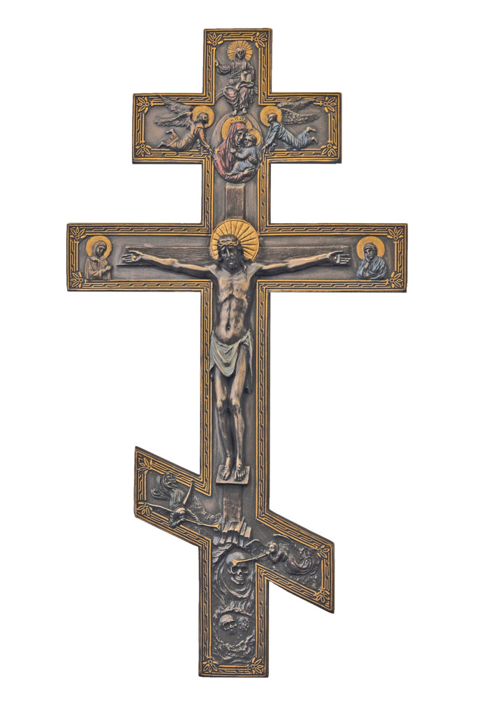SR-75930 Byzantine Crucifix in Cold Cast Bronze 9x17.5