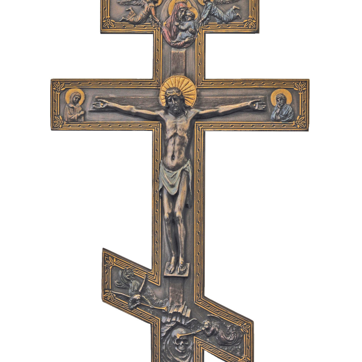 SR-75930 Byzantine Crucifix in Cold Cast Bronze 9x17.5
