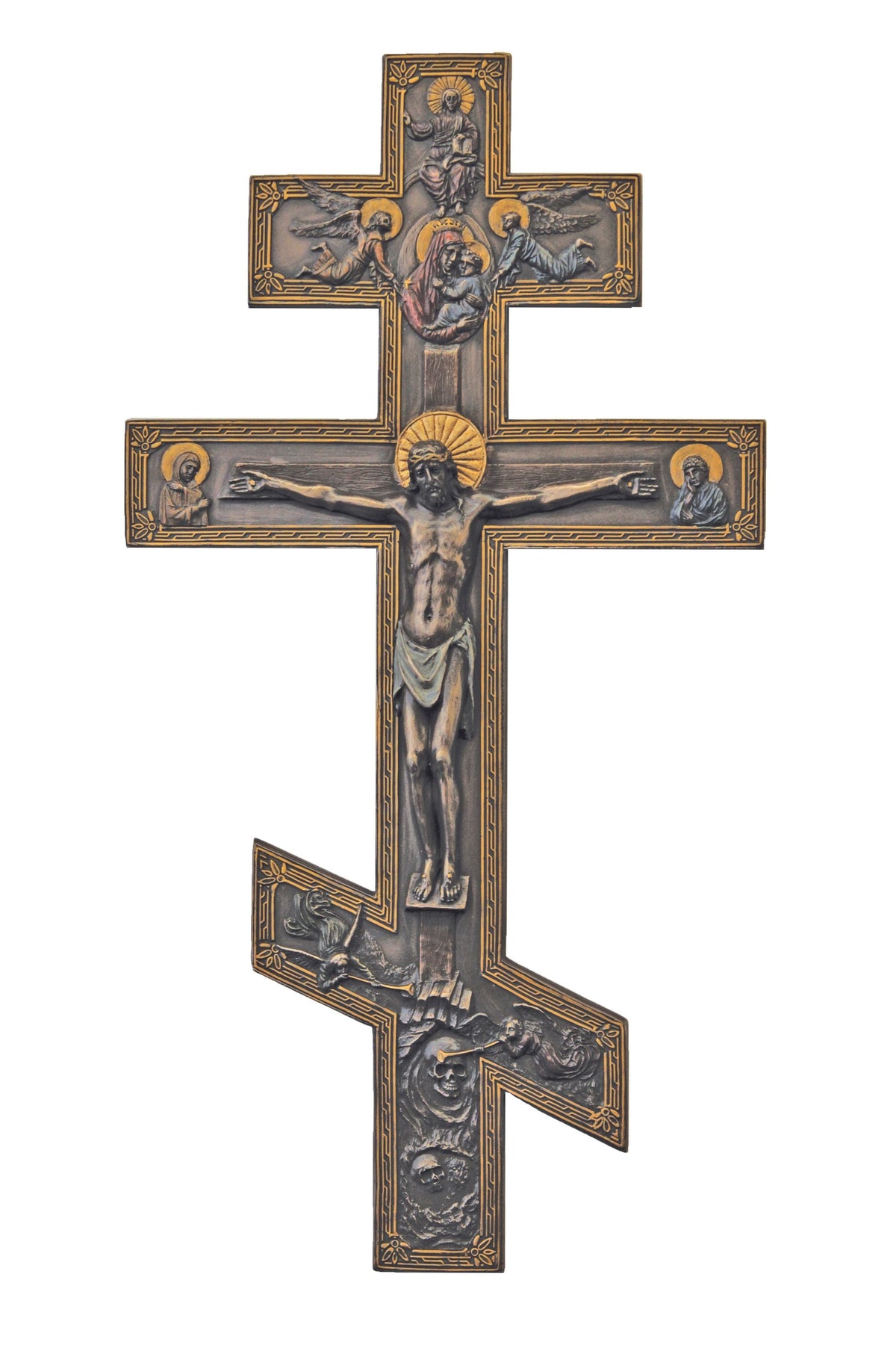 SR-75930 Byzantine Crucifix in Cold Cast Bronze 9x17.5