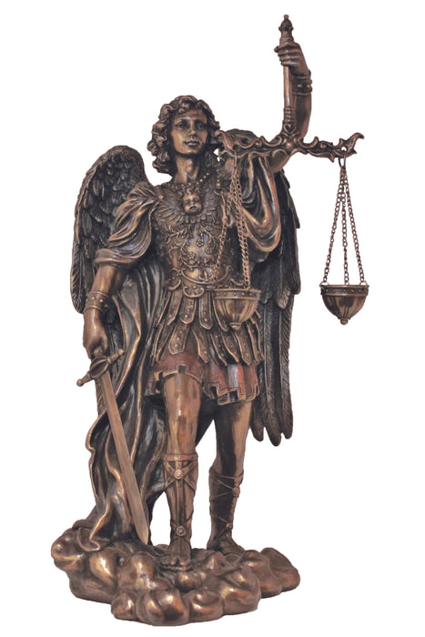 SR-75978 St. Michael-Scales in Cold Cast Bronze 11"