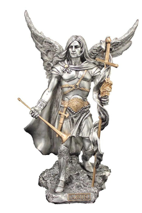 SR-76312-PE Archangel Gabriel in Pewter Style 9"