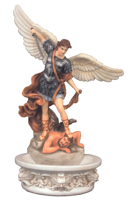 SR-76788-C Standing/Hanging St. Michael Font in Color 8"