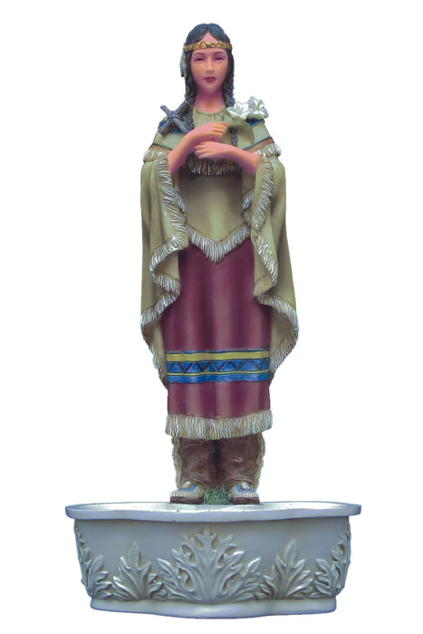 SR-77270-C Standing/Hanging St. Kateri Tekakwitha Font in Color 7.5"